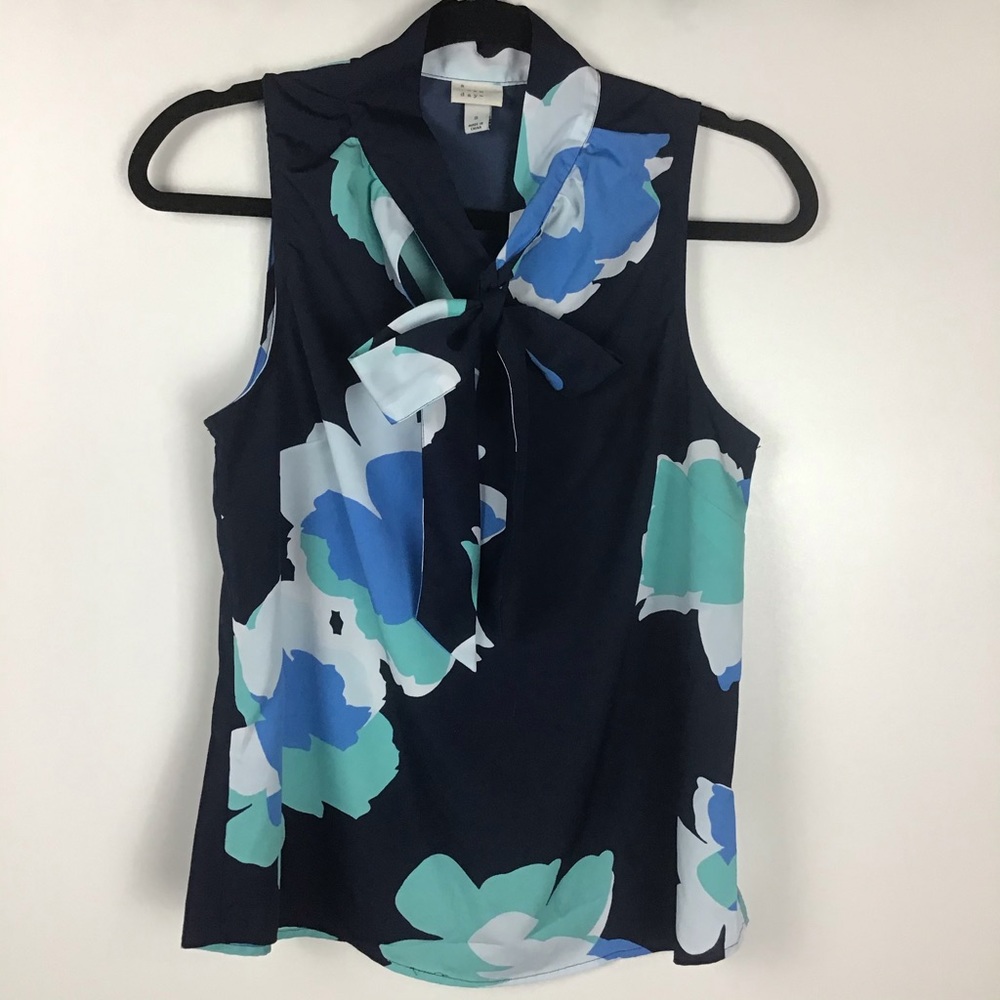 a. new. day | Tie Front Floral Print Blouse~S